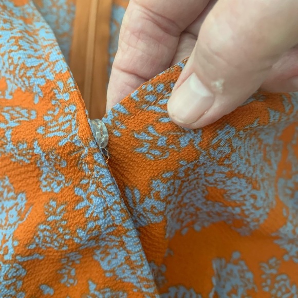 Rust and Blue Floral Romper - Picture 6 of 6